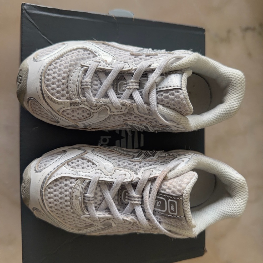 New Balance Kids White Mesh Athletic Sneakers